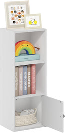 Furinno Luder Shelf Bookcase with 1 Door Storage Cabinet, White by TinyTreasures Baby Boutique