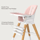 8 in 1 Highchair, Convertible Wooden Baby High Chair with Tray, Adjustable High Chair for Babies and Toddlers, Easy to Clean, Grow with Family|Booster|Learning Table|High Stool by TinyTreasures Baby Boutique