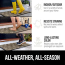 GORILLA GRIP 100% Waterproof All-Season WeatherMax Doormat US Designed Natural Rubber, Stain and Fade Resistant, Low Profile Indoor Outdoor Door Mats, Easy Clean Patio Mat, 17x29, Tan Pawprints by CozyNest Decor