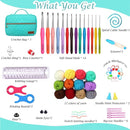 Yarniss Crochet Kits for Beginner, All-Inclusive Crochet Kit for Adults with 14 Size Ergonomic Crochet Hooks,12 Crochet Yarns Balls & Crochet Bag by TinyTreasures Baby Boutique