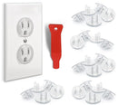 24 Pack Outlet Covers & Removal Tool Baby Proofing, Provide Shock Prevention and Easy Installation, Safe and Secure Plastic Plug Covers for Power Sockets (24 Outlet Covers) by TinyTreasures Baby Boutique