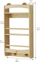 Wall Bookshelf - 3-Tier Floating Wooden Shelves for Kids Room, Nursery, Baby Room, Playroom, Living Room - Birch Hanging Montessori Bookshelf (Narrow) by TinyTreasures Baby Boutique