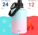 DRINCO Stainless Steel Water Bottle Spout Lid Vacuum Insulated Double Wall Water Bottle Wide Mouth (64oz 40oz 32oz 22oz 18oz 14oz) Leak Proof Keep Cold Sport Camping Hiking (64 oz, 64oz Macaron) by CozyNest Decor