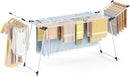 APEXCHASER Clothes Drying Rack Foldable, Large Drying Rack for Clothing Retractable, Winged Laundry Rack Folding Indoor Outdoor, Metal Clothes Airer for Bedding Towel Sweater Heavy Duty, White by CozyNest Decor