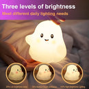 Ghost Night Light for Kids, Silicone Nursery Nightlight with 13 Interactive Sound Effects ,Halloween Decor Lamp Adjustable Dimmable Lamp with Touch Sensor Children's Christmas Gifts (white ghost) by TinyTreasures Baby Boutique