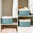 TcaFmac Organization and Storage Basket for Organizing - 16x12x12 inch Large 2 Pack Fabric Storage Cubes, Collapsible Storage Bins for Shelves Box Closet Cloth Home Toy Books Kids (White & Green) by TinyTreasures Baby Boutique