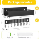 Magnetic Spice Rack Organizer for Fridge Seasoning Organizer for Kitchen storage with Screw or Adhesive Hanging,Magnetic Shelf with Hook for Refrigerator and Oven (Black, 5pack) by CozyNest Decor