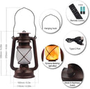 Lantern LED Battery Powered Camping Lamp Outdoor Hanging Lantern Flickering Flame Rechargeable Retro Lanterns Remote Control 4 Modes Light Non-Solar 2 Pack by CozyNest Decor