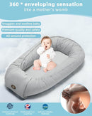 Baby Lounger for Newborn 0-24 Months, Breathable & Soft Infant Lounger, Adjustable Tummy Time Lounger for Home and Travel, Baby Girls & Boys Newborn Babies Essentials Stuff, Grey by TinyTreasures Baby Boutique