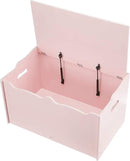 Amazon Basics Kids Toy Box, Wooden Organizer Storage Chest, Pink, 30" x 18" x 19" by CozyNest Decor