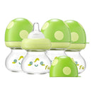 YOHKOH Newborn Glass Baby Bottles with Slow Flow Nipple for 0+ Months, Wide Neck Feeding Bottle, 2.7oz/80ml (Green, 2.7oz (Pack of 4)) by TinyTreasures Baby Boutique