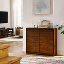 Sideboard, Buffet Cabinet With 2 Outlet Holes, Storage Cabinet For Entryway, Hallway, Living Room, Kitchen, Dining Room, Bedroom - Walnut by HouseOfZazla