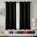 MIULEE Black Blackout Curtains - Bedroom Window Treatment Curtains Thermal Insulated Room Darkening Drapes for Living Room Kitchen Grommet Light Blocking Halloween Drapery 40 x 45 Inches Long 2 Panels by TinyTreasures Baby Boutique