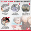 Ever Ready First Aid Adult and Infant CPR Mask Combo Kit with 2 Valves with Pair of Vinyl Gloves & 2 Alcohol Prep Pads - Tactical Black - 2 Count by TinyTreasures Baby Boutique
