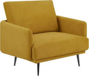 Oversized Accent Chair for Living Room Chairs Reading Arm Chair Comfy Modern Single Sofa Side Chairs with Metal Legs & Soft Cushion for Bedroom, Balcony,Waiting Room (Amber Yellow-1pcs) by CozyNest Decor