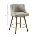 Swivel Counter Stool With Antique Bronze Detailing - Beige Multi by HouseOfZazla