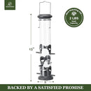 Kingsyard 2 Pack Tube Feeders with 6 Feeding Ports for Outdoors Hanging, Premium Hard Plastic Weatherproof & Steel Hanger, Attracting for Wild Birds (Black) by CozyNest Decor