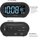 DreamSky Alarm Clocks for Bedrooms, Auto Set Digital Desk Clock for Bedside Nightstand, Electric Clock with Dimmable Brightness Dimmer, Auto DST, USB Port, Date, Temperature, Snooze by CozyNest Decor
