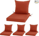 24x24 Inch Outdoor Cushions for Patio Furniture, Waterproof Outdoor Chair Cushions w/Fade-Resistant, Removable & Machine-Washable Covers, Deep Seat Sofa/Couch Pad Replacement – Set of 4, Rust by GreenHaven Gardens