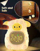 Sheep Alarm Clock for Kids with Night Light, Sleep Training Clock Time to Wake Clock, Rechargeable Silicone Light for Bedroom, Perfect Sleep Companion for Boys Girls by TinyTreasures Baby Boutique
