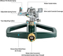 STYDDI Heavy Duty Impact Pulsating Sprinkler for Yard, All Metal Adjustable Rotating Circular Impulse Lawn Sprinkler for Medium to Large Areas, Lawn and Garden, Coverage up to 5,800 Sq. Ft by GreenHaven Gardens