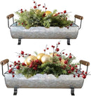 Galvanized Metal Trough Succulent Planter Farmhouse Metal Tray Rustic Tabletop Centerpiece Décor Set of 2 by GreenHaven Gardens