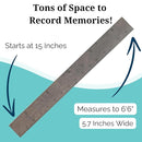 Height Ruler for Wall - Child Height Wall Chart, Height Chart for Kids Growth Chart for Wall Growth Chart Wood, Wooden Growth Chart for Wall - Gray w/Inches - 63"x5.75" by TinyTreasures Baby Boutique