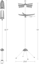 SONGMICS 2-Tier Clothes Drying Rack, 72-Inch Folding Laundry Drying Rack with 3 Rotatable Arms for Hangers, 24 Clips, Stainless Steel, for 27 Pieces of Clothes, Gray and White ULLR512G01 by TinyTreasures Baby Boutique