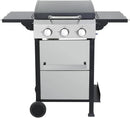 3-Burner Propane Gas BBQ Grill with SS Plancha, 36,900 BTU Output, Wire Enamel Grids, Foldable Side Table and Hanging Basket, Stainless Steel Grill for Patio Use by GreenHaven Gardens