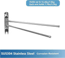 Wall Mounted Towel Rack JSVER 2 Arms Extended Swivel Towel Holder, SUS304 Stainless Steel Towel Racks for Bathroom, Kitchen by CozyNest Decor