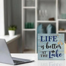 Lake House Decor Summer Lake Decorations Lake Life Wooden Sign Rustic Home Decor 5 x 5 Inches by CozyNest Decor