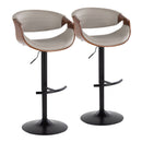 Symphony - Mid Century Modern Adjustable Barstool With Swivel With Rounded T Footrest (Set of 2) by HouseOfZazla