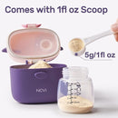 NCVI Baby Formula Dispenser On The Go, Formula Container To Go, Formula Holder for Travel, Outdoor Picnic with Baby Infant, Portable Container for Milk Powder, Snacks, Candy, Fruits (Purple) by TinyTreasures Baby Boutique
