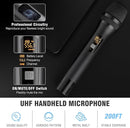 Wireless Microphone Karaoke System, Dual UHF Cordless Dynamic Mic Handheld Microphone System, 100ft Range, for Karaoke, Meeting, Party, Home KTV Set, Wedding, Church, DJ by TinyTreasures Baby Boutique