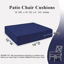 Outdoor Chair Cushions Set of 2 for Patio Furniture 19x19x4 Inch Waterproof Patio Chair Cushion 3 Year Color Fastness Square Elastic Foam Garden Sofa Couch Pads with Ties and Handle,Blue by GreenHaven Gardens