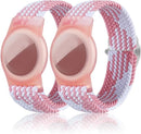 2 Pack Kids Bracelet Compatible with AirTag, GPS Kid Tracker Holder Braided Wristband for Apple Air Tag, 2022 Upgraded Nylon Adjustable Anti Lost Watch Band Fits Airtag for Kids Children Elders by TinyTreasures Baby Boutique