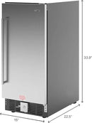 KoolMore 15” Inch 3 Cu. Ft. Built-In Mini Fridge for Food and Beverages with 3 Glass Shelves, Stainless Steel Door, LED Light for Home, Office, Garage, or Dorm Room Use (KM-BIR3C-SS) by CozyNest Decor