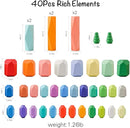 OESSUF Stacking Rocks 40Pcs Stacking Rocks Balancing Stacking Stones Wooden Stacking Toys Wooden Stone Stacking Game for Toddler Wood Sorting Montessori Stacking Rocks for Kids by TinyTreasures Baby Boutique