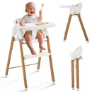 Convertible High Chairs for Babies & Toddlers. 5-in-1 Adjustable High Chair with Removable Tray, Easy to Clean, Portable (White Khaki) by TinyTreasures Baby Boutique