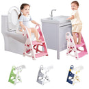 Potty Training Seat: 2 in 1 Design Potty Seat for Toilet & Nursery Step Stool for Sink Potty Training Toilet with Height Adjustable Ladder for Kids of All Ages (Pink) by TinyTreasures Baby Boutique