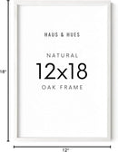 HAUS AND HUES Standalone White Oak Frame Set of 1-12x18 by CozyNest Decor