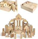 Standard Unit Building Blocks for Toddlers with Storage Tray (64 Pcs) Sanded Wood Blocks for Children, Original STEAM, and STEM Learning, Classic Wooden Toys for Kids Parties and Classrooms by TinyTreasures Baby Boutique