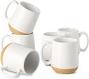 Hasense Porcelain Coffee Mugs Set of 6, 15 Ounce Large Ceramic Coffee Cups Set with Handle for Latte, Tea, Cocoa and Hot Chocolate, White Coffee Mugs for Men and Women, Microwave Safe by CozyNest Decor