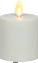 Luminara Outdoor Votive Flameless LED Candle, Pearl Ivory 2" x 3.2", Moving Flame Battery Operated Timer Remote Ready IPX4 Matte Plastic Finish by GreenHaven Gardens