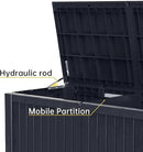 182 Gallon Deck Box Waterproof, UV Resistant Resin Outdoor Storage Box with Hydraulic Rod, Lockable Design and Enhanced Durability for Patio, Garden, and Poolside Use by GreenHaven Gardens