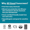 All Good Baby & Kids Mineral Sunscreen Butter Stick for Face, Nose, Ears - UVA/UVB Broad Spectrum SPF 50, Coral Reef Friendly, Water Resistant, Zinc Oxide, Coconut Oil, Beeswax, Vitamin E (2.75 oz) by TinyTreasures Baby Boutique