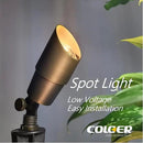 COLOER Die-cast Brass Low Voltage Spotlight 1-Pack with 5W Aluminum Housing MR16 LED Bulb 2700K 450LM CRI85+,12V AC/DC Outdoor Landscape Lighting, Directional Garden Patio Spot Up Light(101B) by GreenHaven Gardens