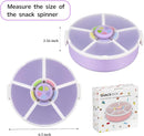 Kids Reusable Rotating Snack Container with 5 Separate Compartments, Color Matching Opening Lid, BPA/PVC-Free, Dishwasher Safe, Perfect for Travel, School Lunches & On-the-Go Snacking-Purple by TinyTreasures Baby Boutique