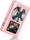 Digital Camera,Autofocus 4K Vlogging Camera for Photography with 32GB Card,48MP Portable Compact Point and Shoot Kids Digital Cameras for Kids Boys Girls with 18X Zoom,Anti-Shake by TinyTreasures Baby Boutique