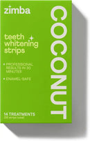 Zimba Coconut Flavored Teeth Whitening Strips | Vegan, Enamel Safe Hydrogen Peroxide Teeth Whitener for Coffee, Wine, Tobacco, and Other Stains | 14 Day Treatment | Coconut by CozyNest Decor